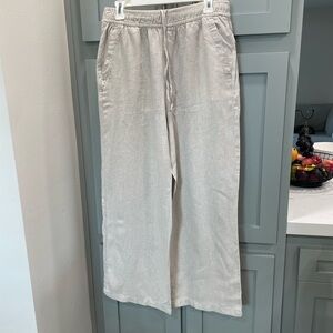 Old Navy Beige High-Rise Wide Leg linen Pants